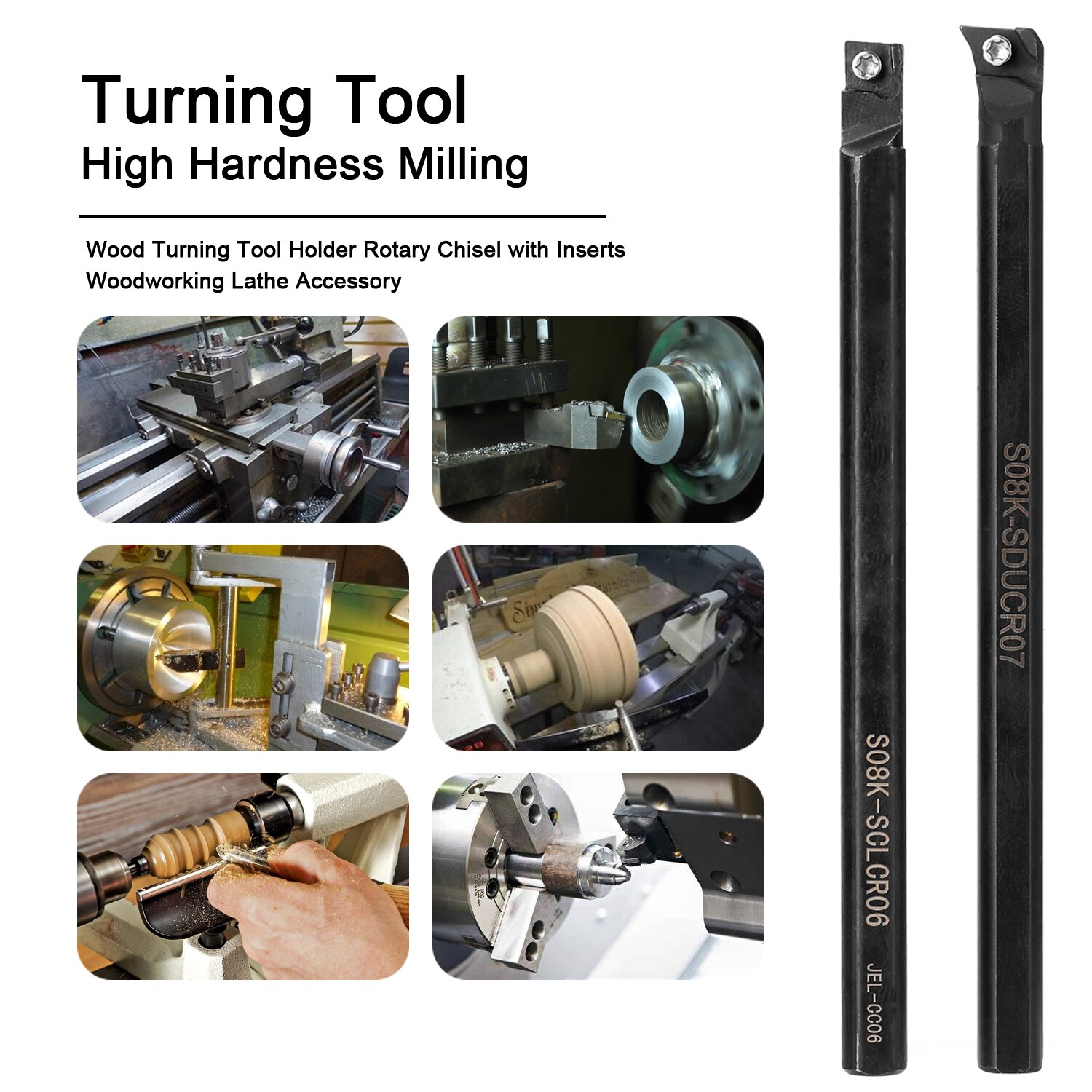 8mm Milling Tool Holder High Hardness Milling Tool Holder Quick Cutting Efficiency Lathe CNC Arbor with Insert and Wrench