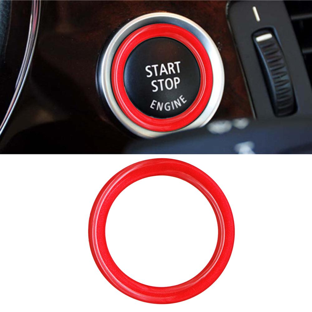 Bilmotor start stopp knapp dekorationsring trim bilar bil biltillbehör styling för bmw 1/3/5 serie  e87 e90 e60 320