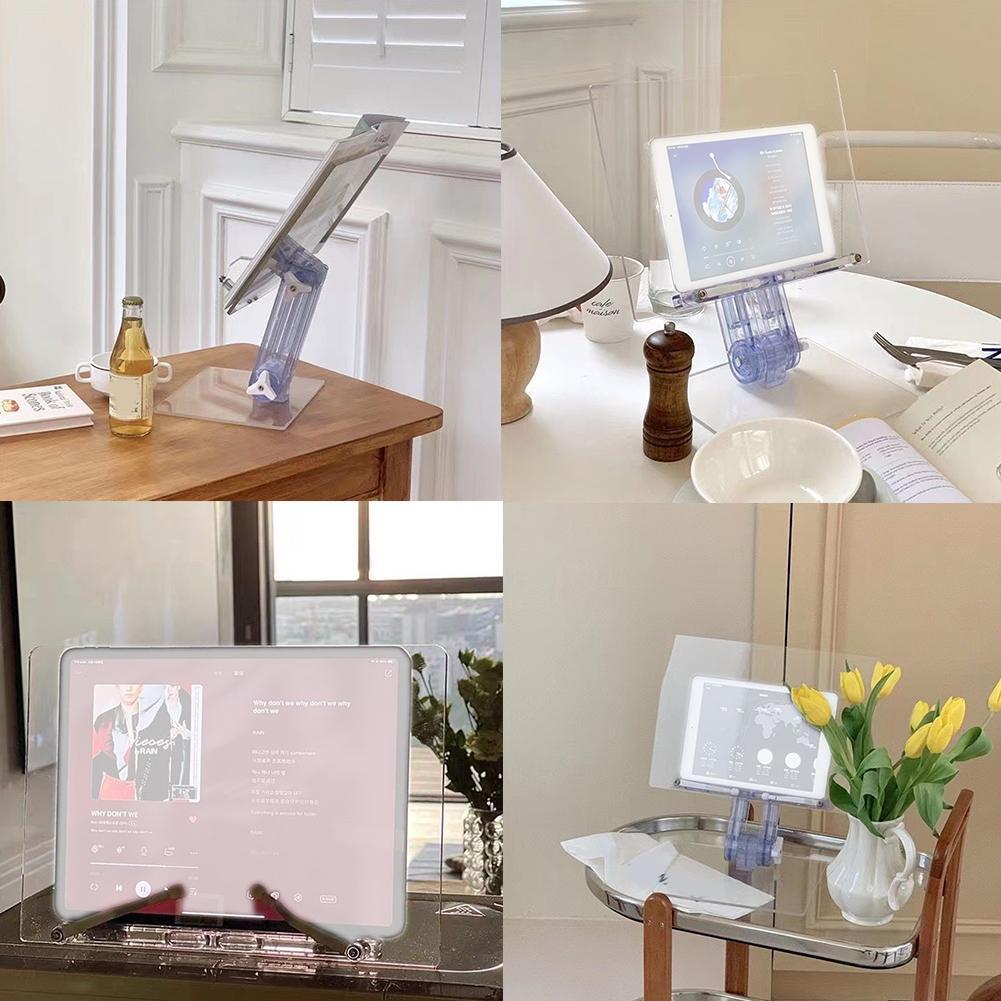 Multifunctional transparent adjustable acrylic holder for ipad reading book stand holder school stationery