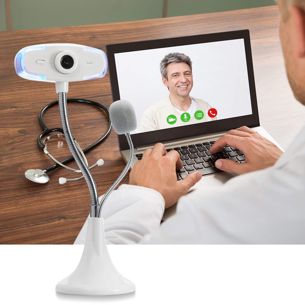 Usb Computer Webcam Met Microfoon 480P 10MP Nachtlampje Laptop Driver-Gratis Web Camera Flexibele Slang Voor Web video Conferentie
