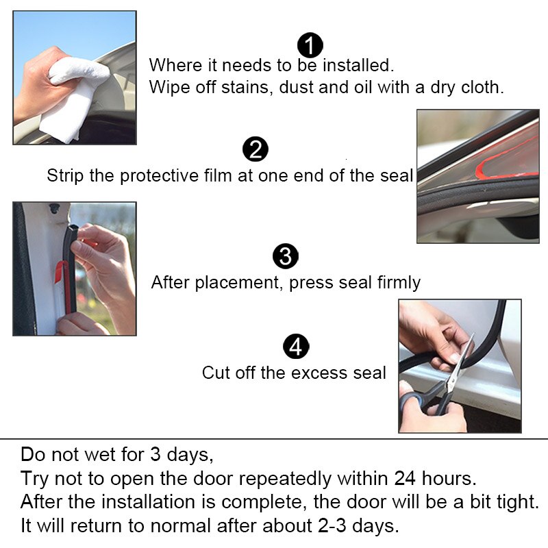 Ns modificeren 2m auto epdm rubberen afdichtstrip vorm bpz grote d kleine d autodeur beschermstrip geluidsisolatie auto accessoires