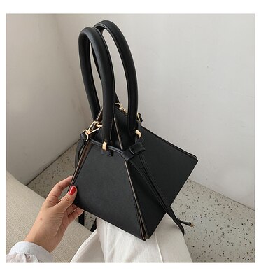 super fire ladies three-dimensional triangle drawstring lemon yellow handbag pyramid dinner bag: 3