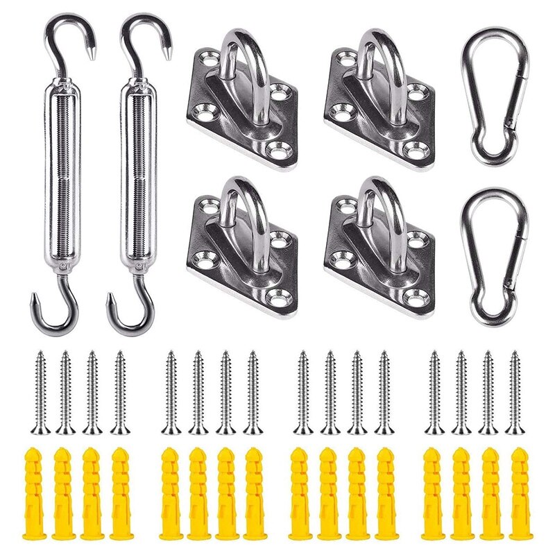 Shade Sail Hardware Kit for Rectangle/Triangle Sun Shade Sails M5 Mounting Hanging Installation Accessory