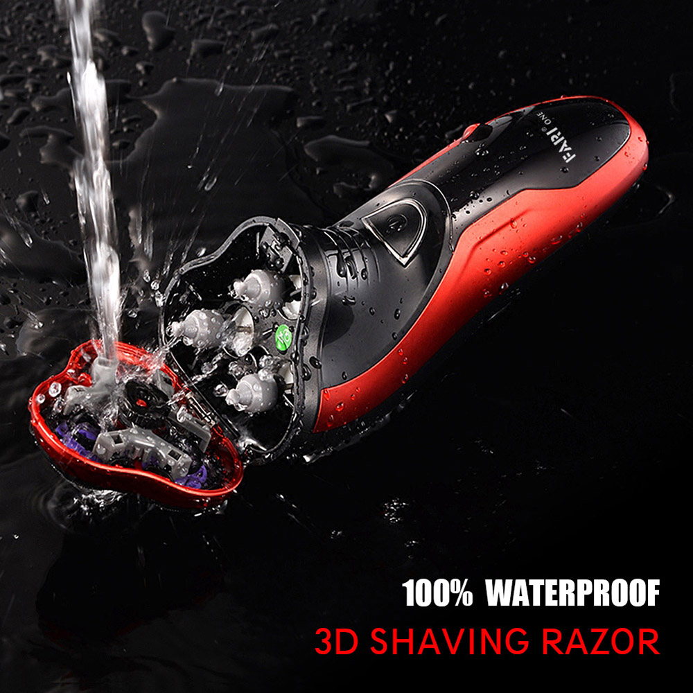 FARI 3D Electric Shave Rotary with Pop-up Trimmer Wet & Dry Electric Shaving Razor for Men Washable Beard Razor Shaving Machine