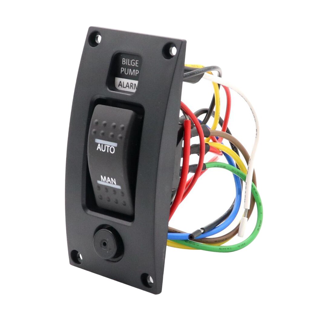 3-Way Bilge Pump Switch Panel (Automatic-Off-Manual) 12v w/ Alarm for Boat RV Yacht
