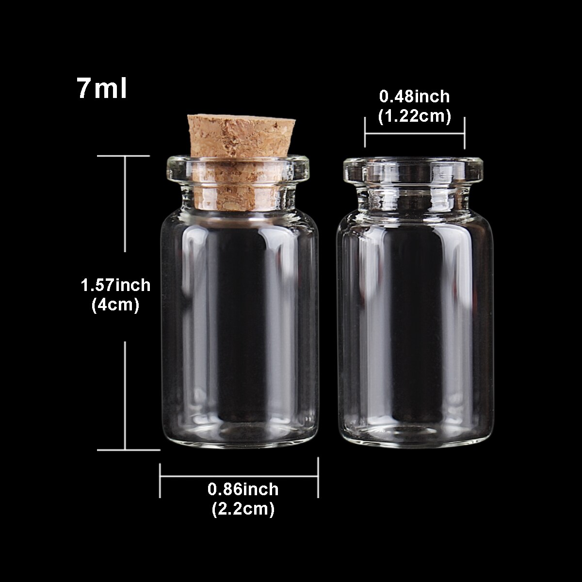 100 stuks 7ml glazen flessen met kurken stop 22*40mm kleine glazen potjes glazen flesjes voor huwelijksknutsels