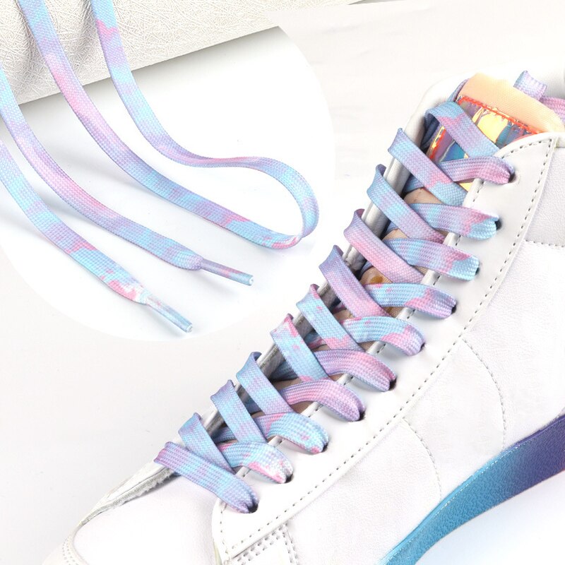 Tie-Dye Non-Fading Veters Casual Schoenen Schoenveters Voor Sneakers Schoen Kant Unisex Platte Boot Veters 120/140Cm Shoestrings