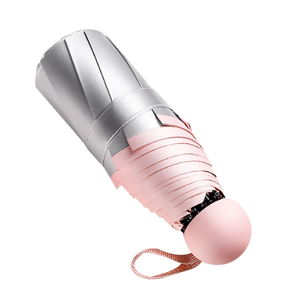 Portable Foldable Ultra Light Rain Sunlight Umbrella Travel Mini Pocket Parasol Sunlight Umbrella Mini Parasol Umbrella Umbrella: Pink