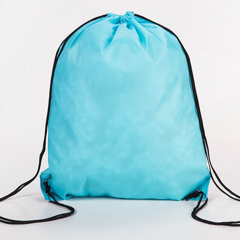 Mannen Vrouwen Polyester Waterdichte Toevallige Tas Dikker Trekkoord Riem Rijden Rugzak Draagbare Trekkoord Schoenen Kleding Tassen: Sky Blue