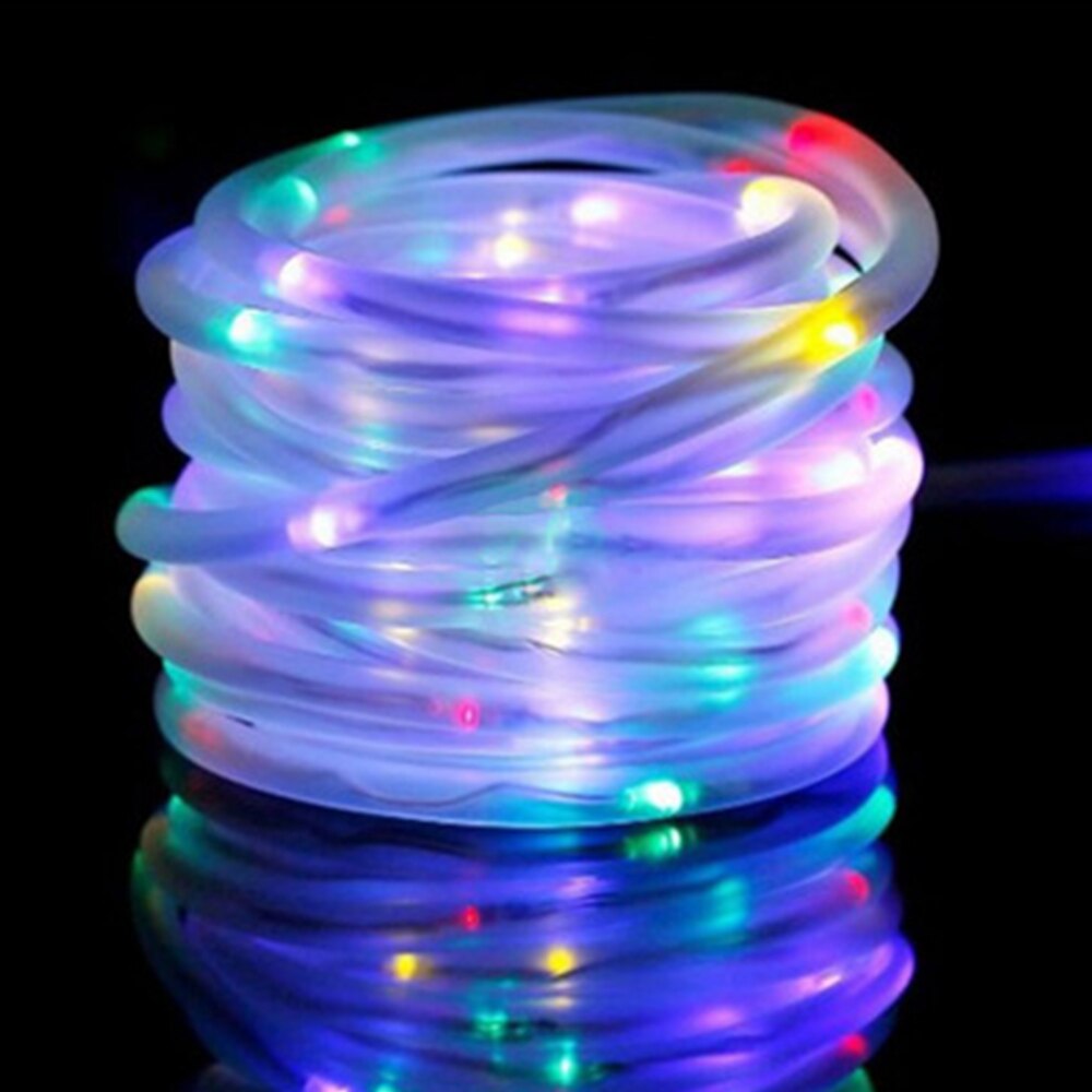 Led Rainbow Rope Tube String Lights Waterproof Outdoor Christmas Garden Path fairy garlands lamps with Remote 10M 100Led Battery
