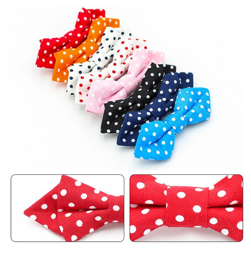 låve bowtie sikkerhetsnål 7 farger bølge punkt barn bowtie søt gutt bowtie