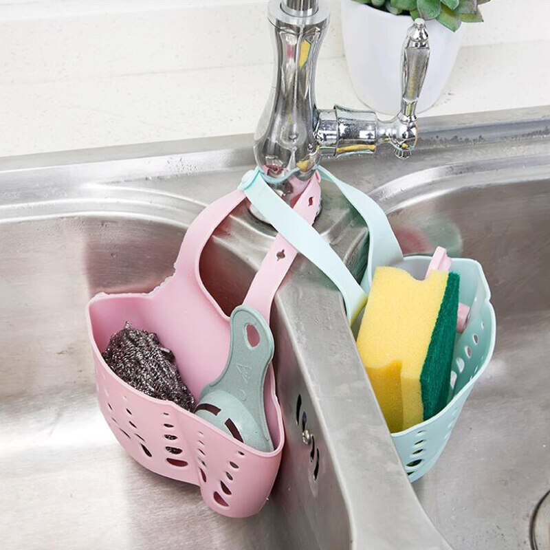 Keuken Cleaning Tools Gebruiksvoorwerpen Organizer Verstelbare Snap Sink Zeep Spons Houder Keuken Opknoping Afvoer Mand Keuken Gadgets.