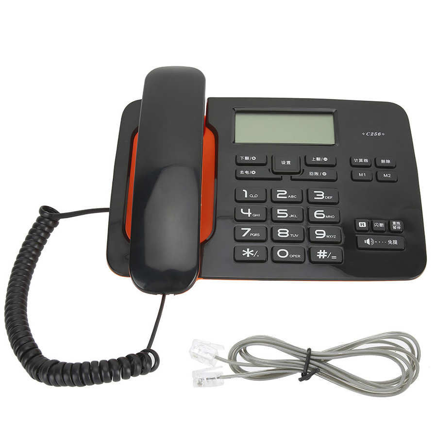 Lage Carbon, C256 Vaste Home Office Bedrade Telefoon Led Display Screen Caller Identificatie Energiebesparing En Milieu