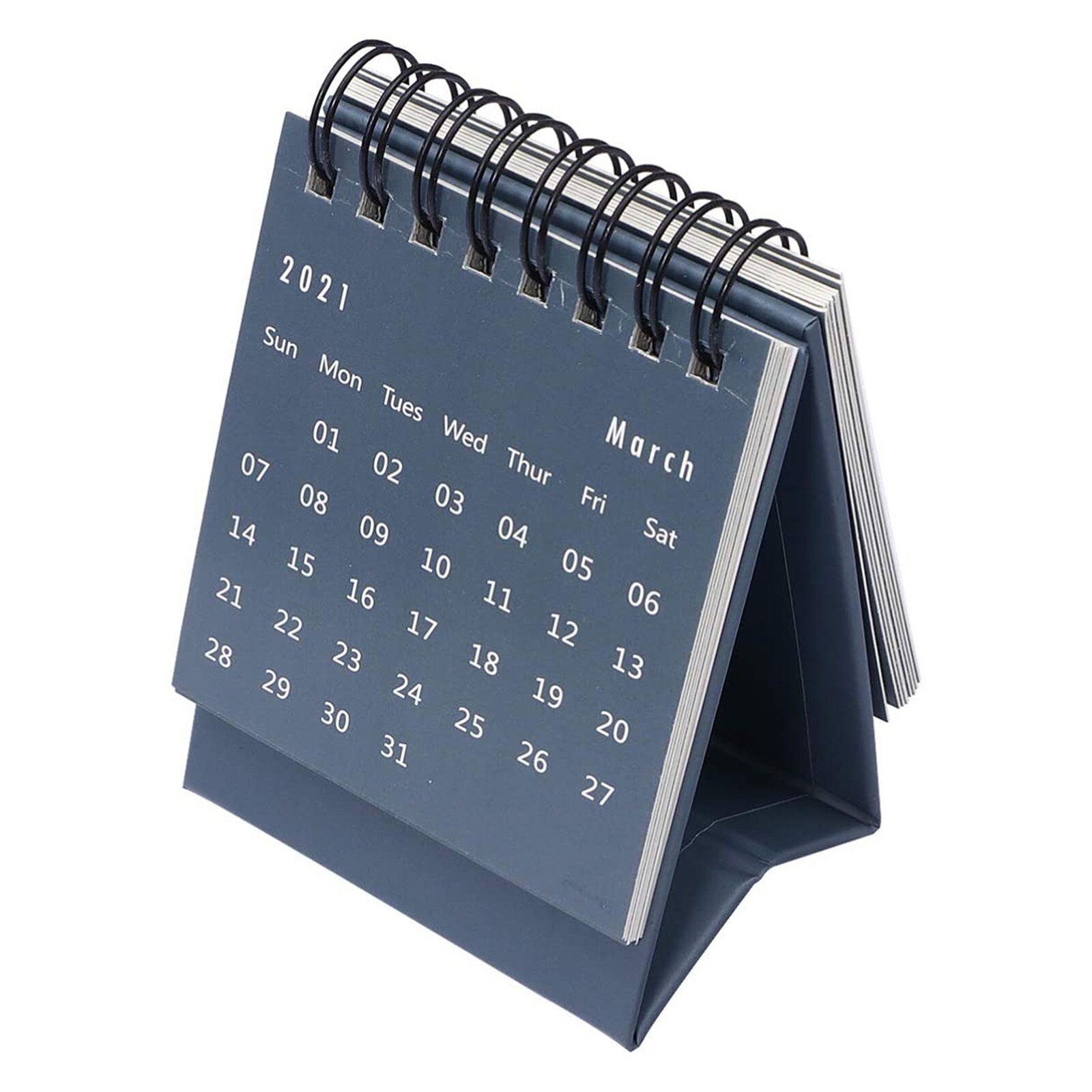 Desktop Mini English Calendar Portable Foldable Paper Calendar Multipurpose Daily Scheduler Table Planner Yearly Agenda: D