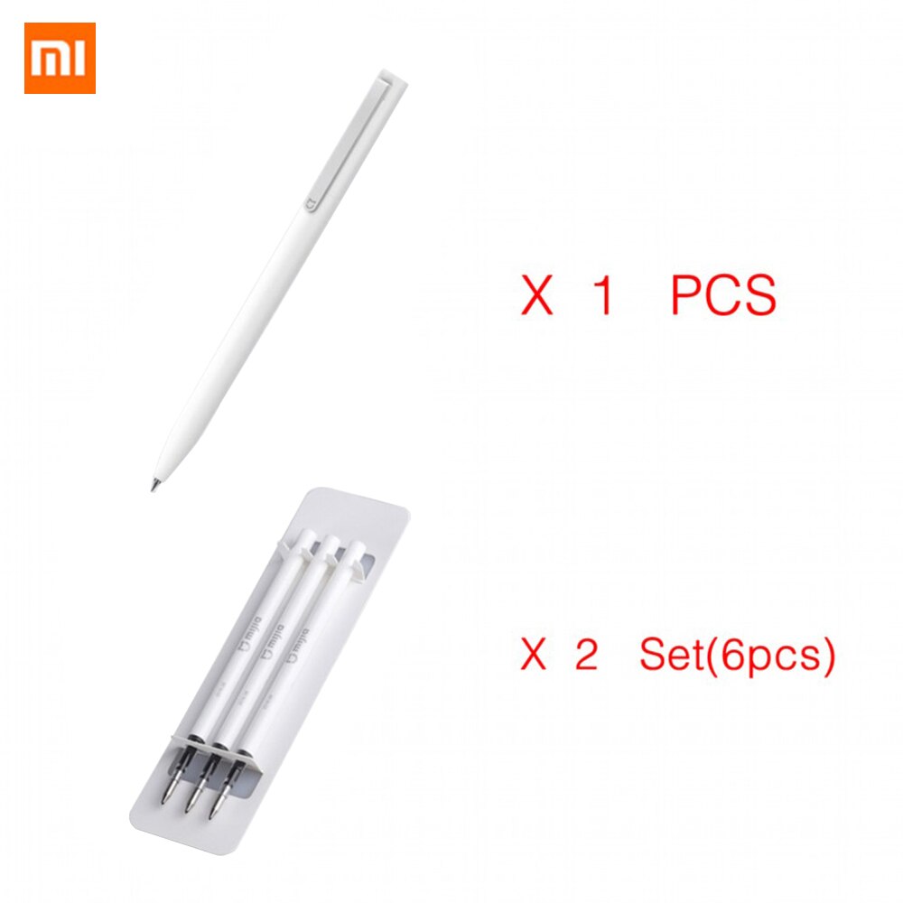 Original Xiaomi Mijia Sign Pen 9.5mm Signing Pen PREMEC Smooth Switzerland Refill MiKuni Japan Ink Add Mijia Black Refills: 1 Pen add 2set Refil