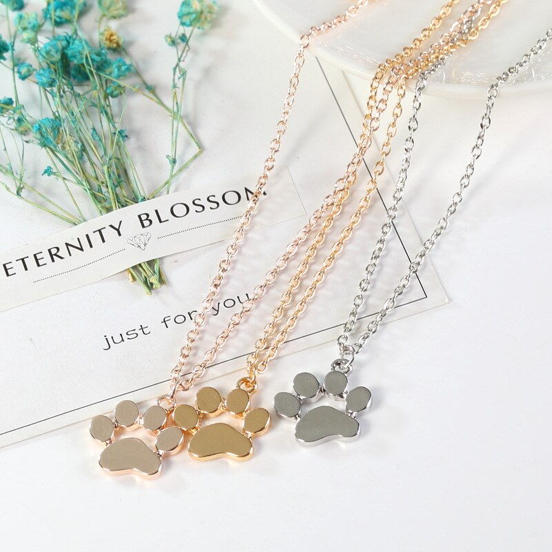 Populaire Leuke Dier Kat Klauw Voet Ketting Zinklegering Footprint Ketting Dames Mode Ketting Voor Vriend Verjaardagen