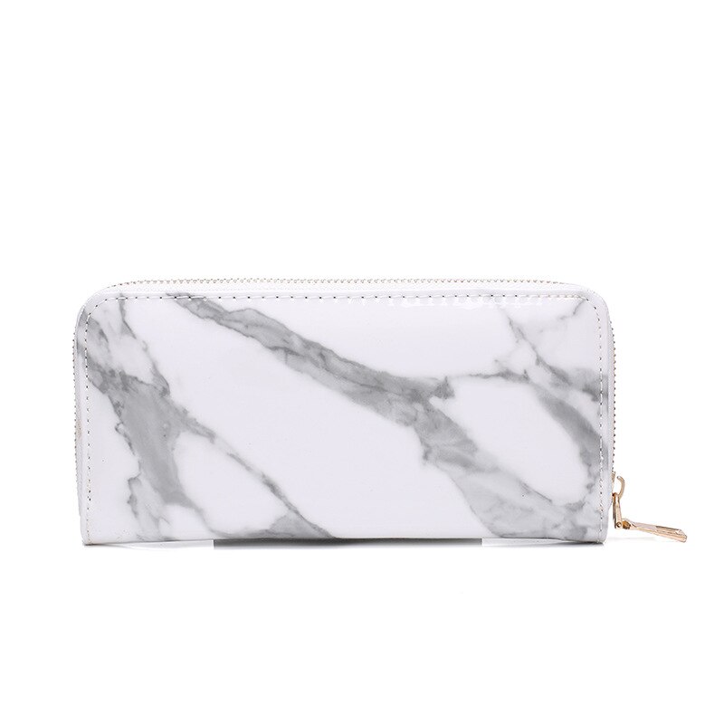 Portafogli da donna Casual portafogli borse da donna pochette in pelle verniciata in marmo Feminina borsa con cerniera per ragazze porta monete porta monete