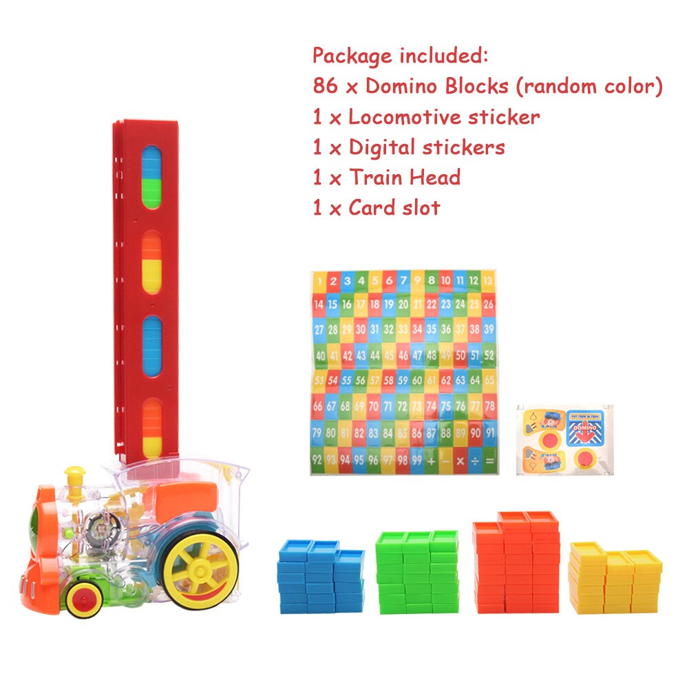 Boys Girls Spatial Thinking Skills Educational Hand Eye Coordination Stacking With Blocks Durable Domino Train Toy Set