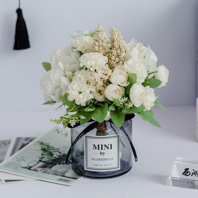 Nordic Lass Fles Charmante Rose Bloem Gerbera Daisy Voor Bruiloft Woonaccessoires Decoratie Room Decor