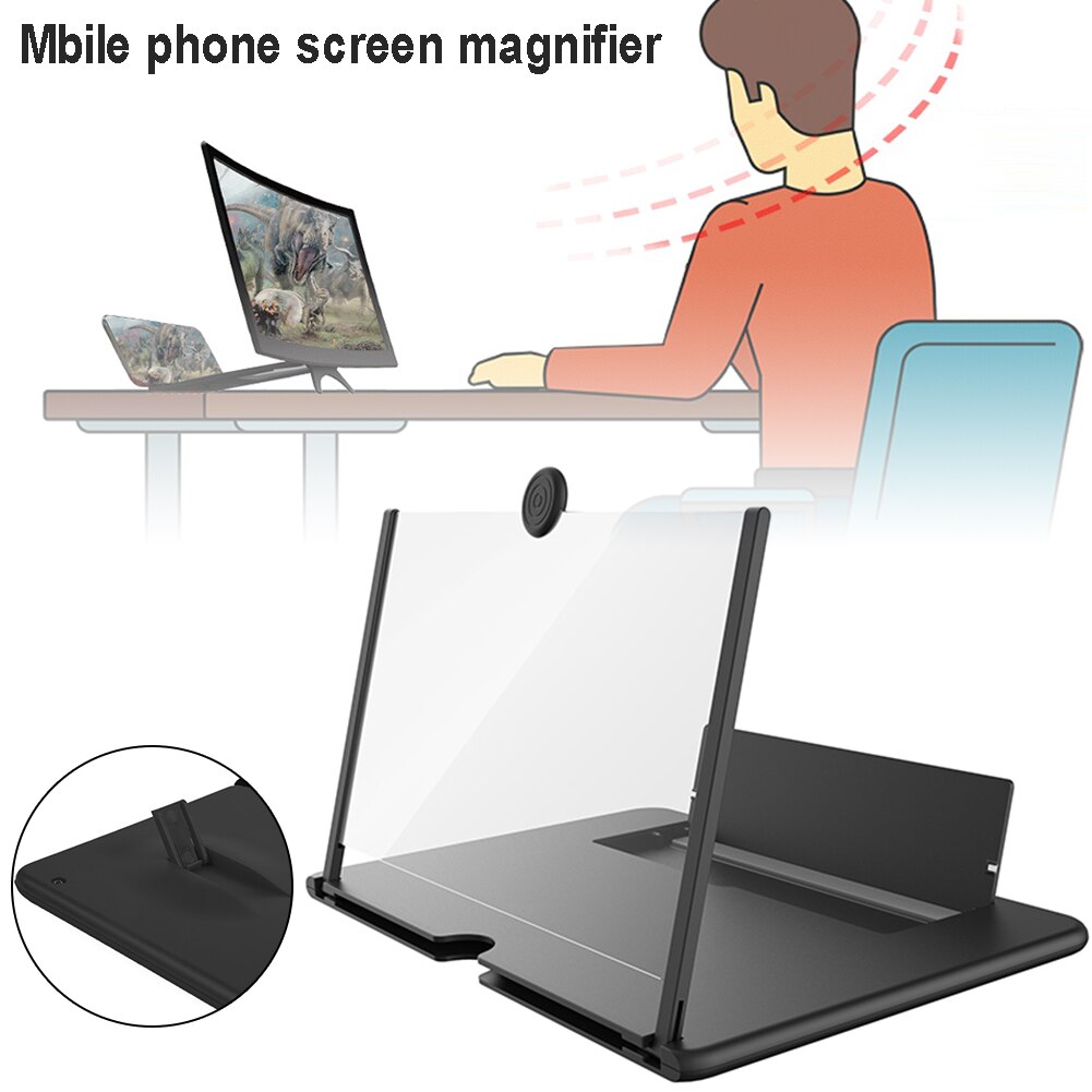 10inch Mobile Phone Screen Amplifier HD Video Mobile Phone Magnifying Glass Stand Bracket Phone Foldable Holder