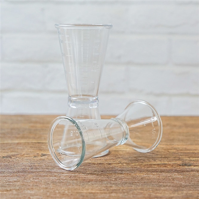 2 stuks Hoge transparantie Bar Wijn Koffie Cocktail Shaker Jigger Enkele Double Shot Drink Mixer Wijn Pourers Measurer Cup Bar gereedschap