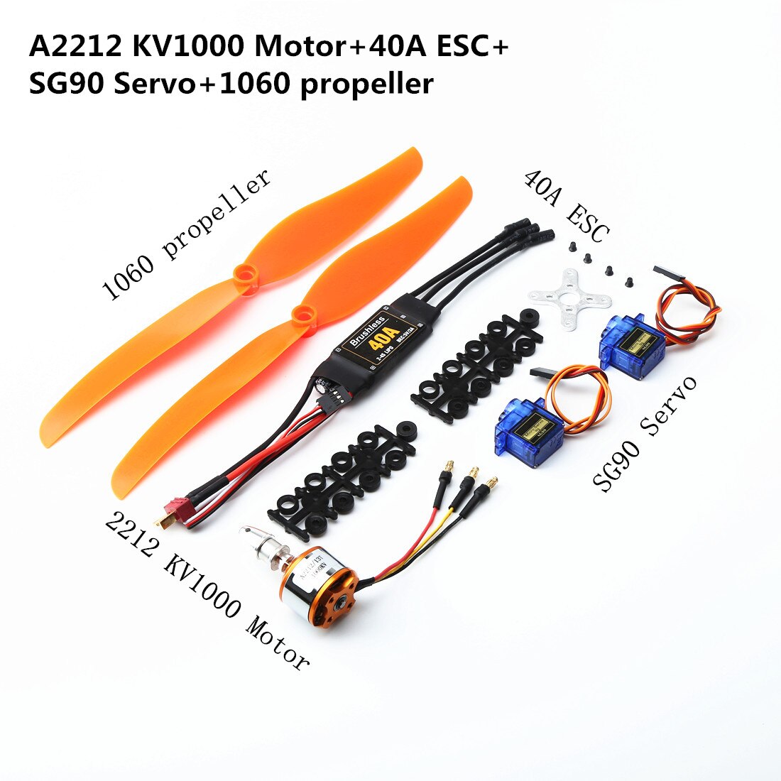 A2217/A2212 2200KV / 1000KV Brushless Motor 30A / 40A ESC SG90 9G Micro Servo With T plu for RC Fixed Wing Plane Helicopter