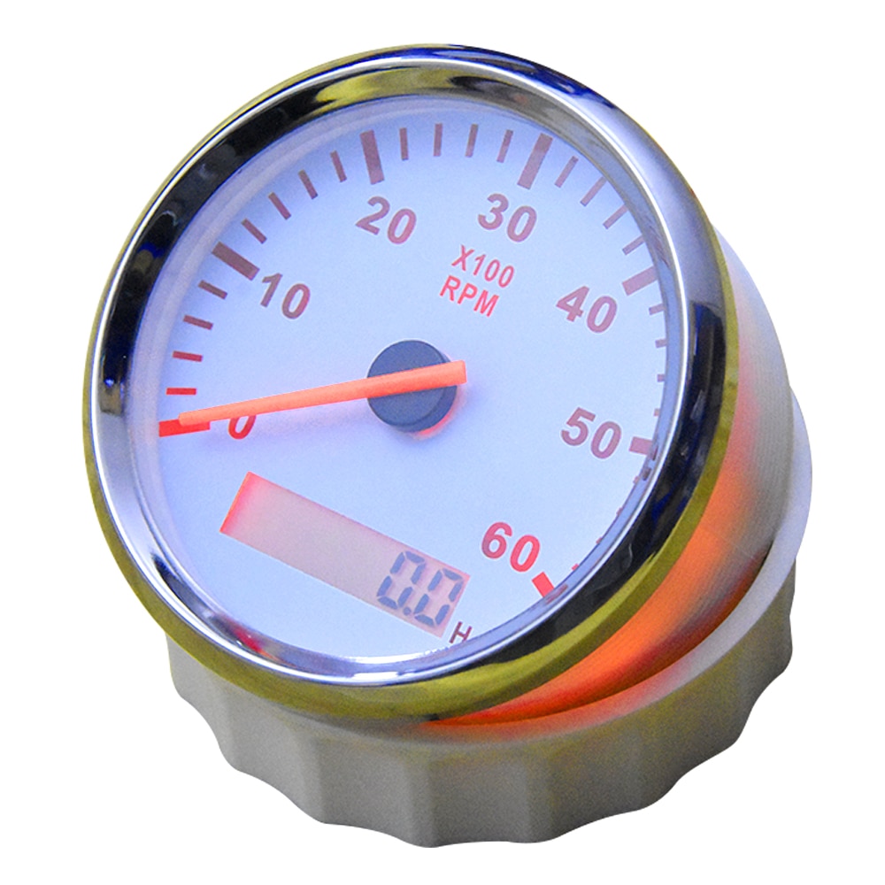 Båd påhængsmotor omdrejningstæller marine bil tachometer med lcd timetæller 85mm 6000 rpm motorcykel digital måler pointer racing sensor