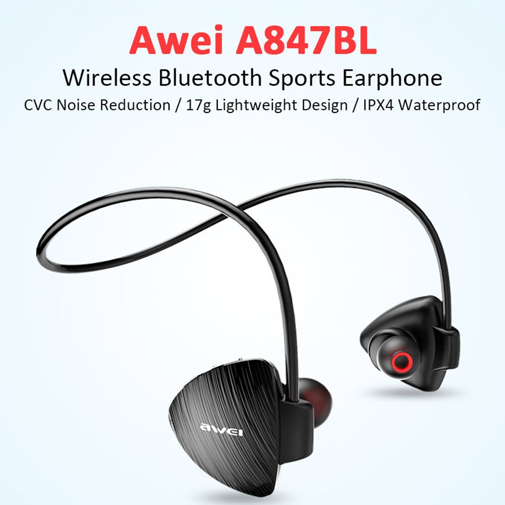 Awei Draadloze In-Ear Bluetooth Nekband Koptelefoon Sport Hals Opknoping Hoofdtelefoon