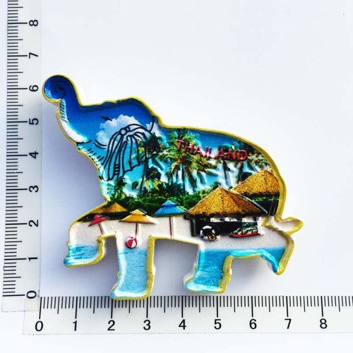 Køleskabsmagneter thailand turist souvenir tu tu bil elefant kort dekorative harpiks håndværk magneter til køleskabe ideer: 2