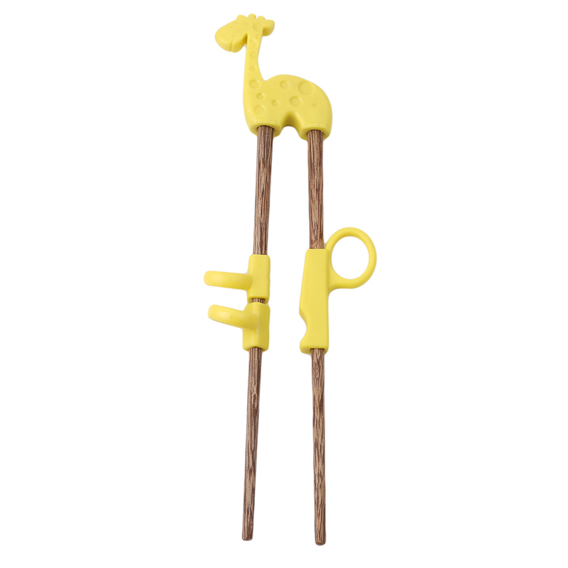 1 par de palillos chinos lindos para niños bebé madera dibujos animados aprendizaje pajilla reutilizable entrenamiento palillos Inicio Bebé Productos: Yellow Giraffe
