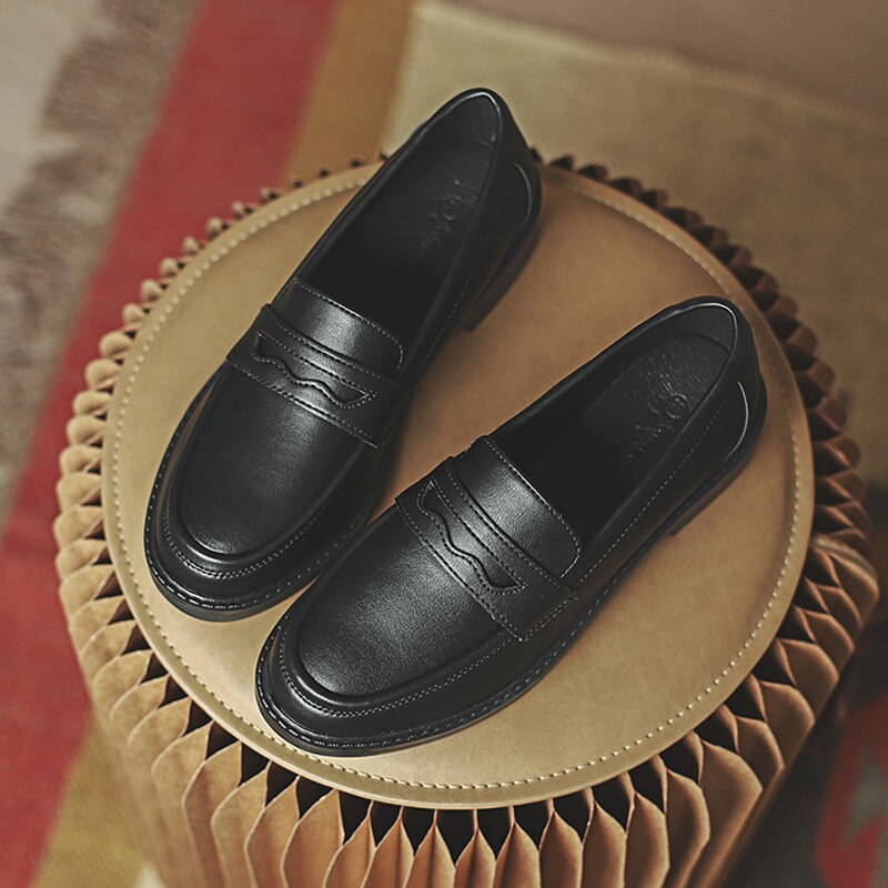 Zapatos planos negros para mujer, mocasines de piel sintética suaves y cómodos a la , calzado de trabajo, estilo,