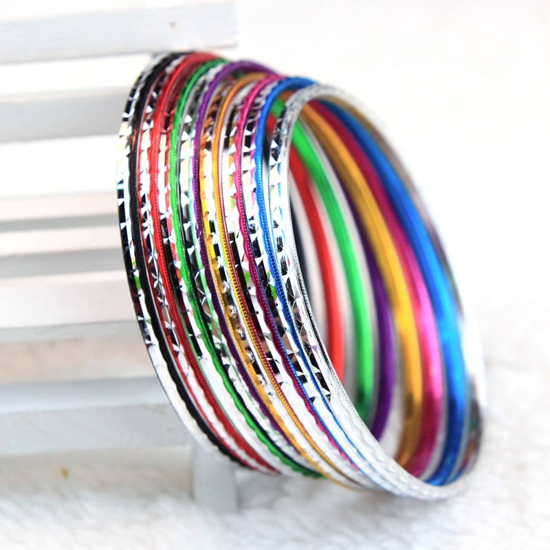 Gros Mix Lots 100 PCS mode bijoux de danse indienne Bangle African Dance Latin Dance Bracelets aluminium vracs indian