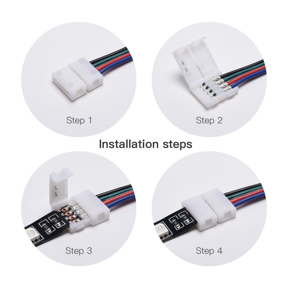 1/5/10Pcs 4pin 10Mm Rgb Led Strip Connector Gratis... – Grandado