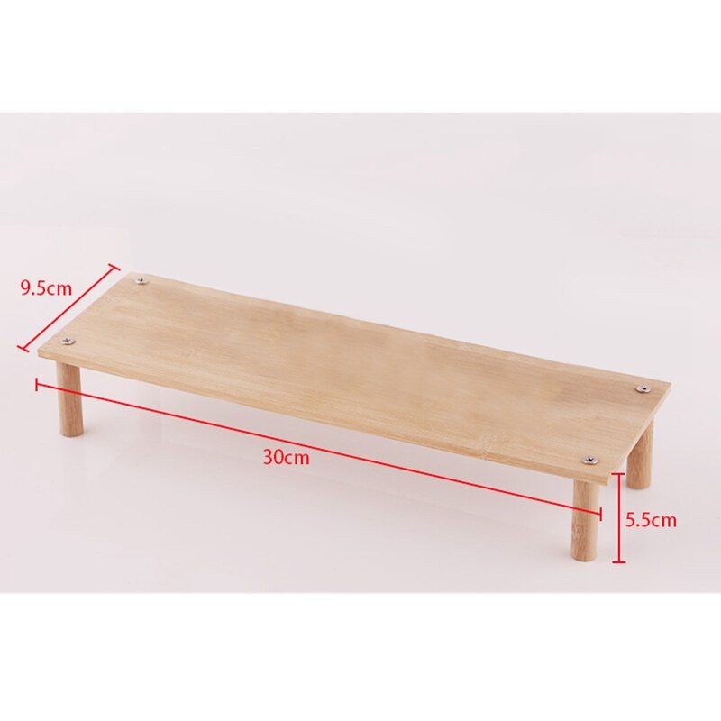 Model Display Rack Bamboo Trapezoidal Small Shelf Desktop Storage Display Rack