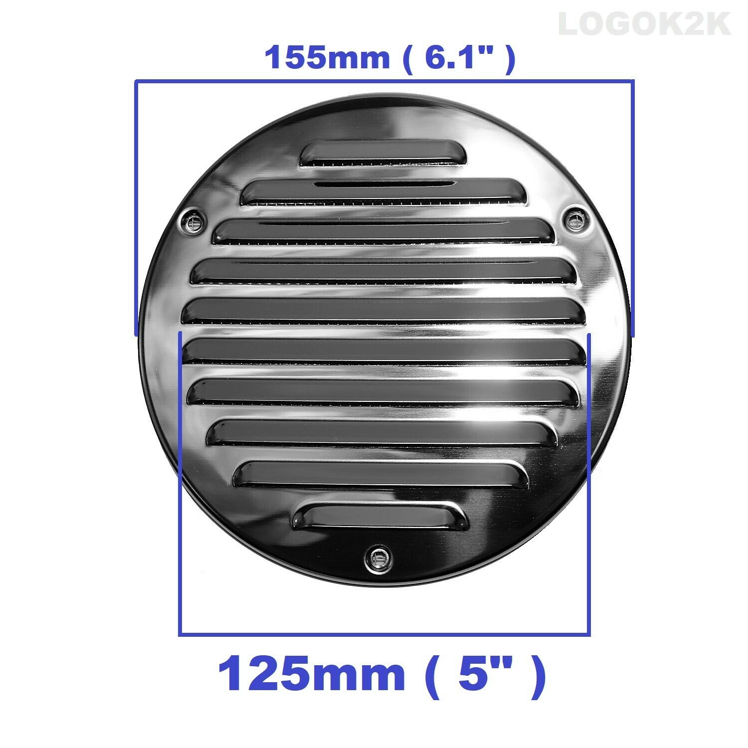 100MM 125MM 150MM Flat Circle Air Vent Grill Metal Cover Round Ducting Ventilation: STAINLESS STEEL-125m