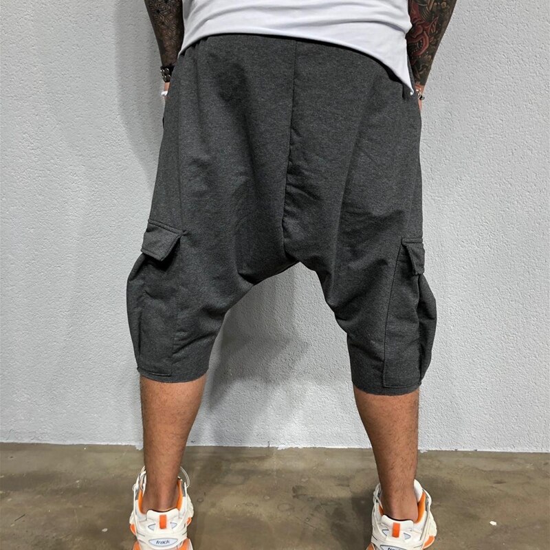 MEINVQIAOTI Zwarte Cargobroek voor Vrouwen Losse Geketende Broek Met Meerdere Zakken Punk Goth Broek, Zwart, XS