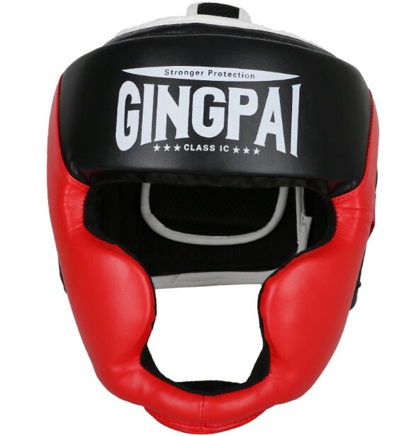 Boxningshjälm röd vuxna barn mma träning muay thai grappling huvudskydd skydd boxning hjälmar huvudbonader blå: Röd / M