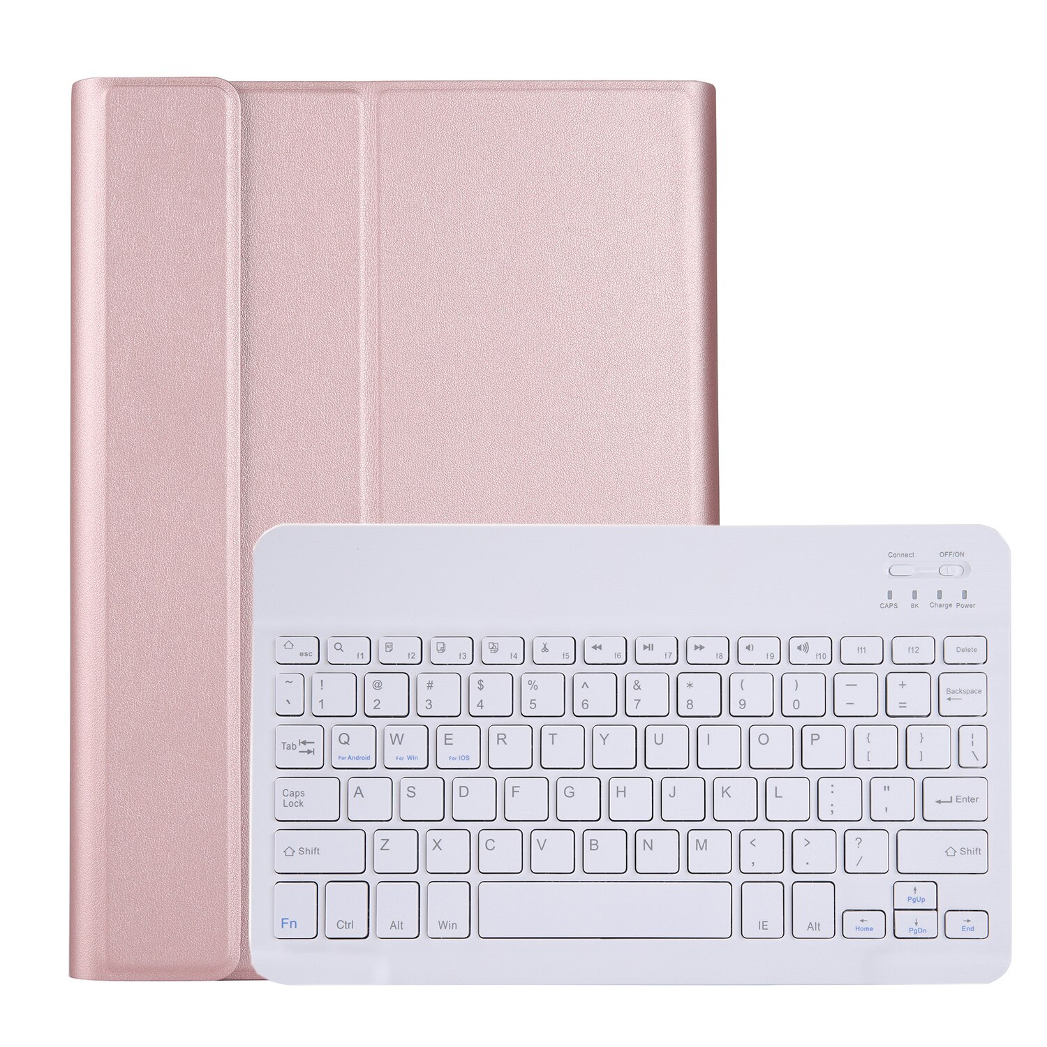 Bluetooth-toetsenbord voor samsung galaxy tab  a 10.1 sm-t510 sm-t515 leren hoes afneembare toetsenbordhoes voor samsung  t510: Roségoud