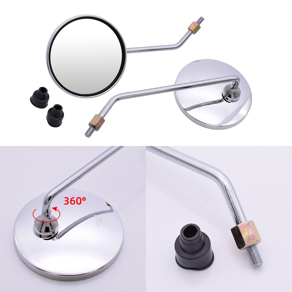 Motorsykkel bakspeil 4.3 tommer krom runde bakspeil til yamaha  xj6 avledning tenere 700 tenere mxt 850 niken gt