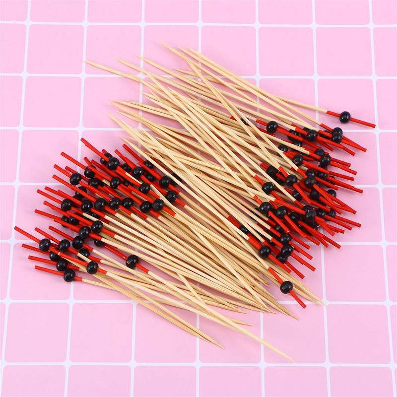 Palillos de madera desechables para comida, palillos de 12cm para cóctel, aperitivo y bebida, palitos de madera para mesa de , 100 Uds.