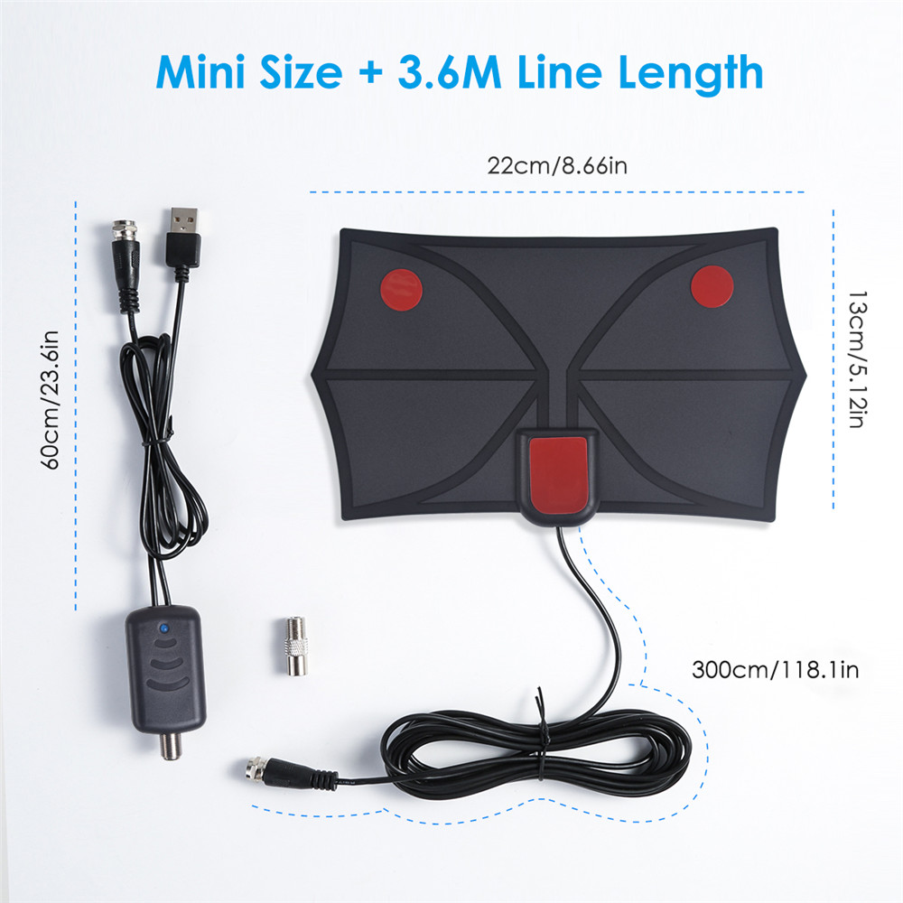 Kebidumei-antena Digital para TV HD 4K, receptor de señal HDTV 300 P para interiores, con rango de 1080 millas, amplificador para VHF UHF