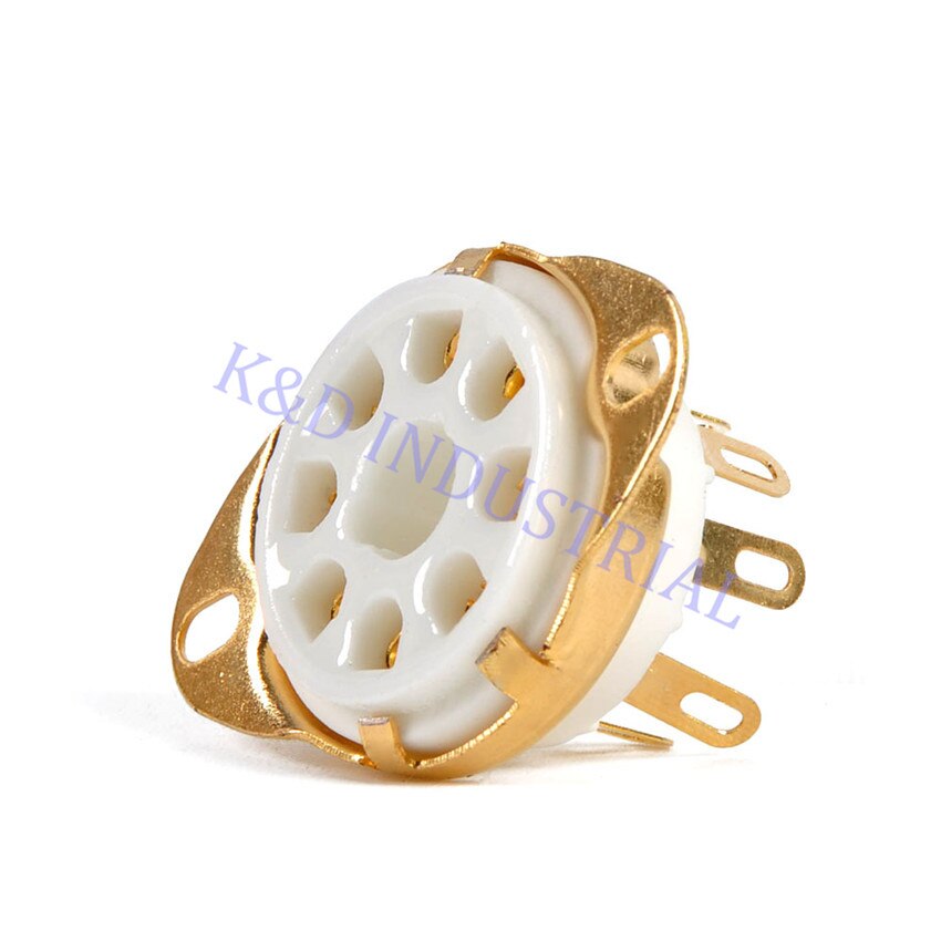 2x 8-Pin Ceramic Gold Plate Tube Socket Octal Vacuum Tube Chassis Mount for EL34 6550 KT88 KT66 6SN7 5U4G 6CA7 6L6