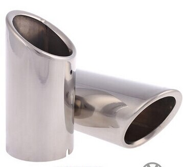 2 unids/set de cubiertas de tubo de escape de coche de acero inoxidable para Volkswagen vw Jetta POLO Golf GTI R20 R36 EOS Scirocco etc.: Plata