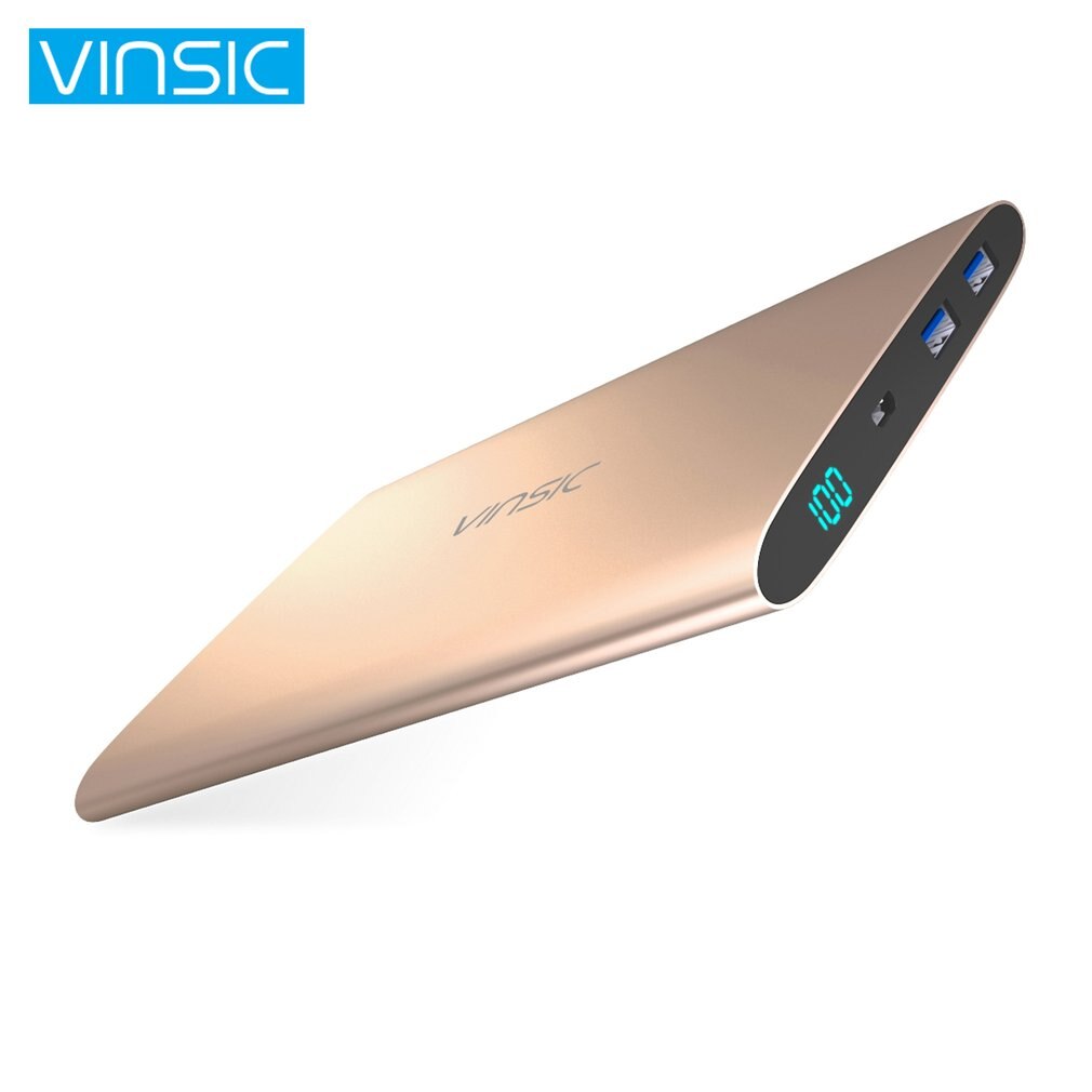 VINSIC 15000MAH Dual USB Kompakte Größe Dünne Ultra Dünne Power Bank Batterie Ladegerät Netzteil für Smartphones