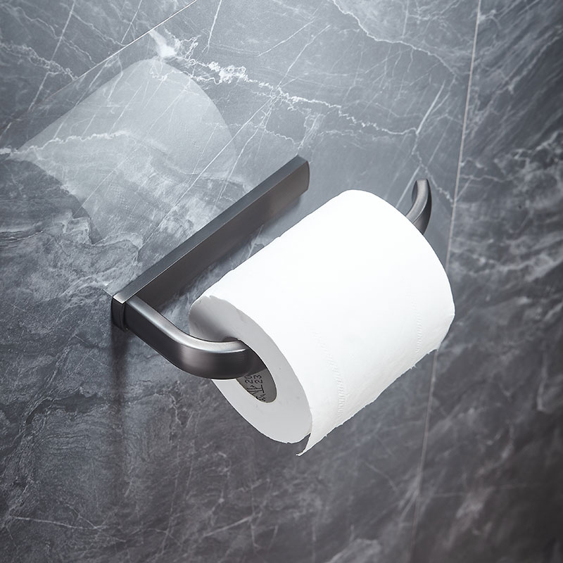 Messing Badkamer Plank Gunmetal Muur Handdoek Plank Messing Wc Handdoek Bar Nordic Driehoek Mand Toiletborstel Hardware Set: paper holder