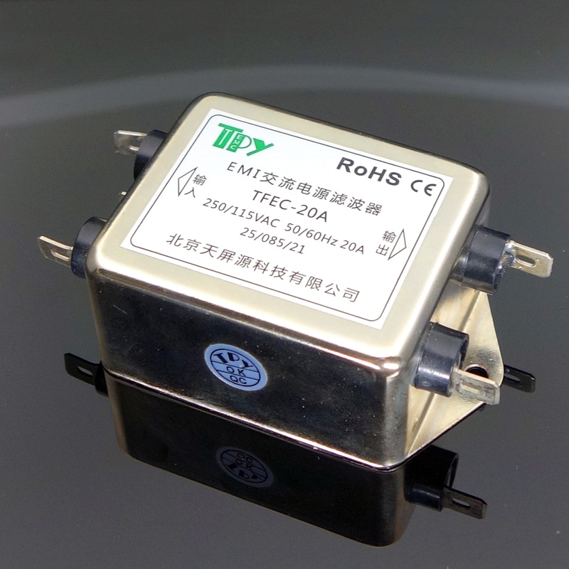 20A EMI Power supply filter Anti-interference AC 110V/250V Power Filter Purifier