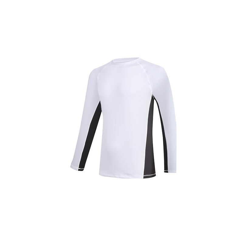 Los hombres UV UPF 50 + protección solar camisas poliéster nadar lycra exterior de larga distancia de manga de tamaño: BT2 White / US SIZE XXL