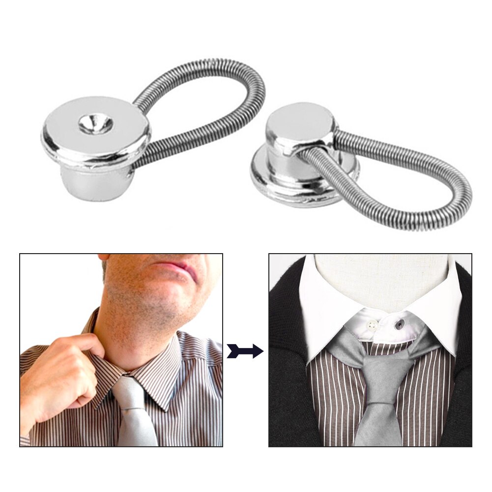 6pcs Lengthen Shirt Dress Jeans Collar Extender Neck Expander Trouser Coat Comfy Pants Button Buckle 10mm Lock Flexible