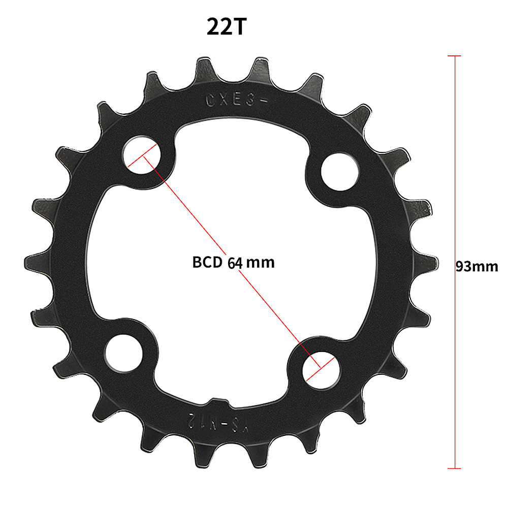 Plato ancho y estrecho redondo 64BCD, piezas de reparación de piñón de bielas para bicicleta de montaña, placa dentada, disco de marcha única para coche de carretera: Blanco
