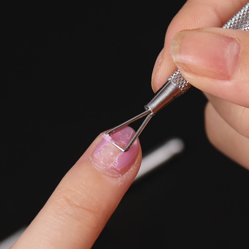1pc neglegelfjerner i rustfrit stål bar neglekunst push neglebåndsplejeværktøjer uv gel push manicure fjerne værktøjer